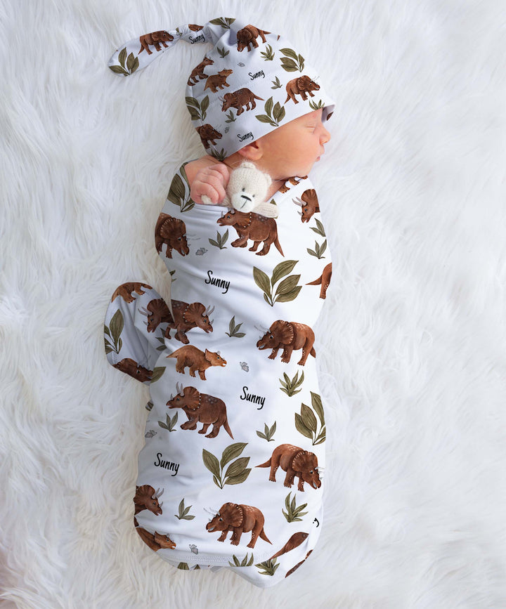 dinosaur baby swaddle