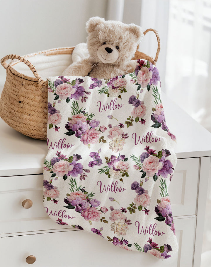 personalised baby blankets floral