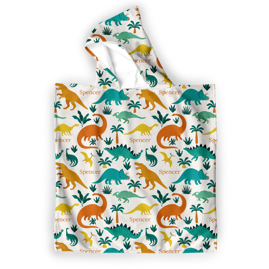 wild dino kids hooded towel