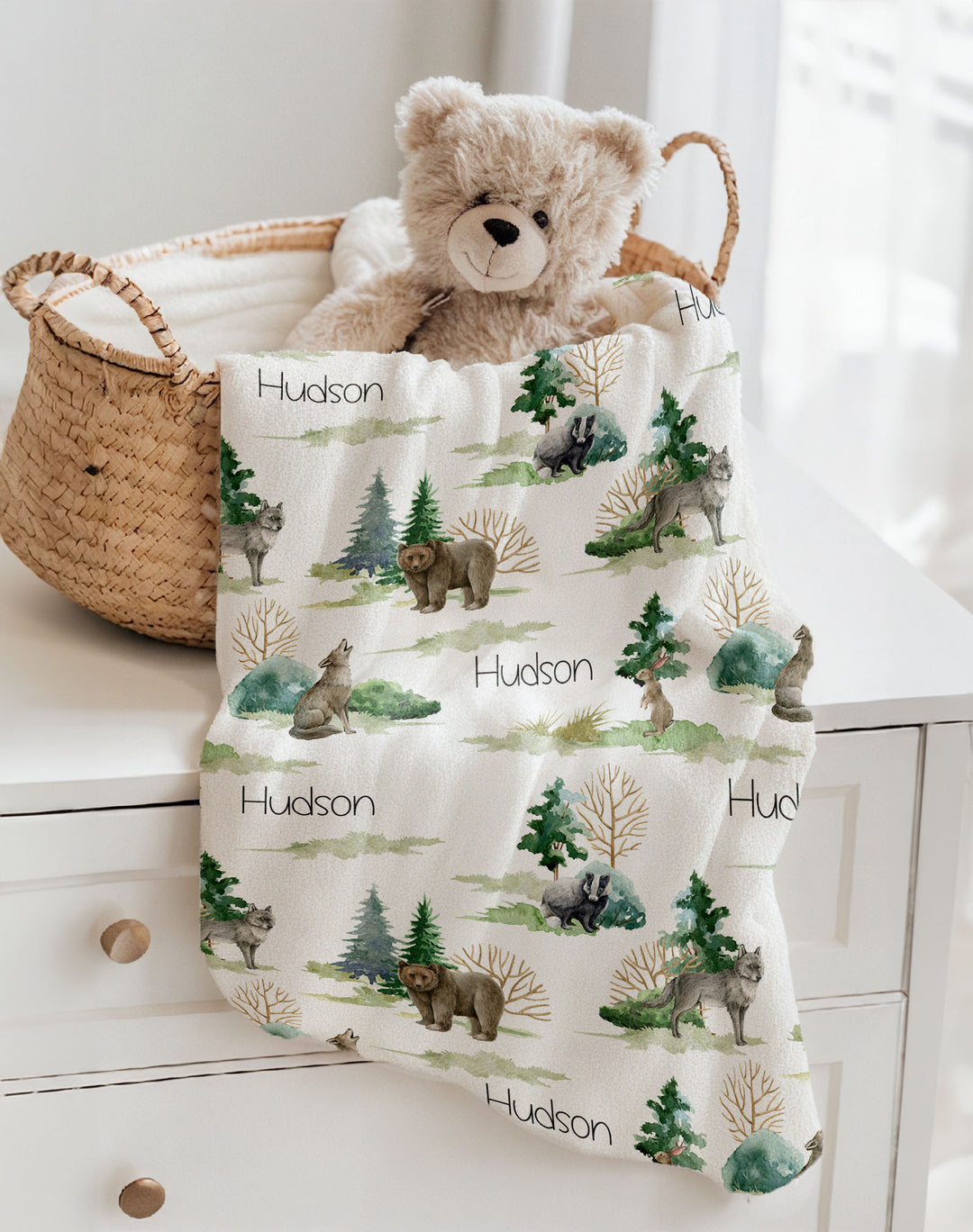 personalised baby blankets woodland